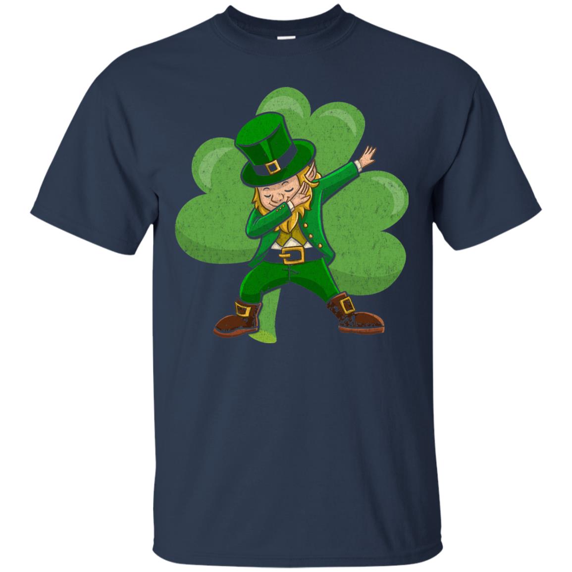 Funny Dabbing Leprechaun Shirt St Patricks Day T-shirt Navy