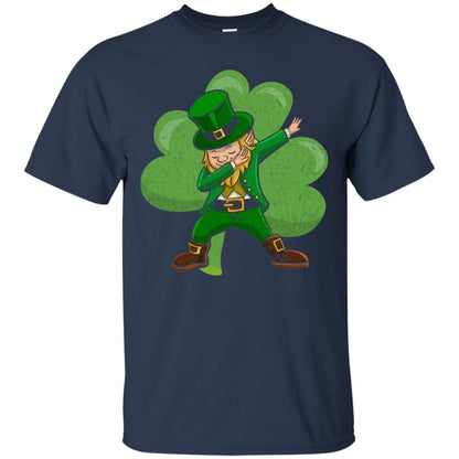 Funny Dabbing Leprechaun Shirt St Patricks Day T-shirt Navy