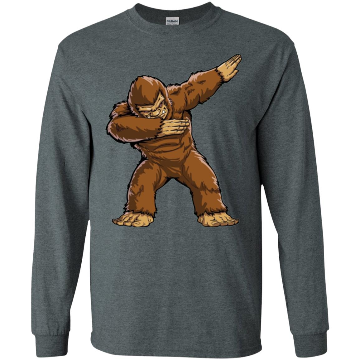 Monkey T-shirt Bigfoot Sasquatch Dabbing Dark Heather
