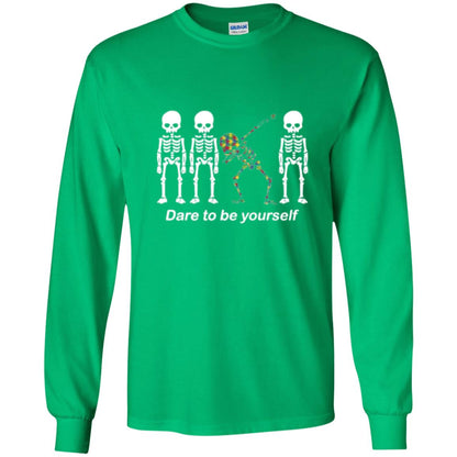 Dabbing T-shirt Dabbing Skeleton Dare To Be Yourself Irish Green