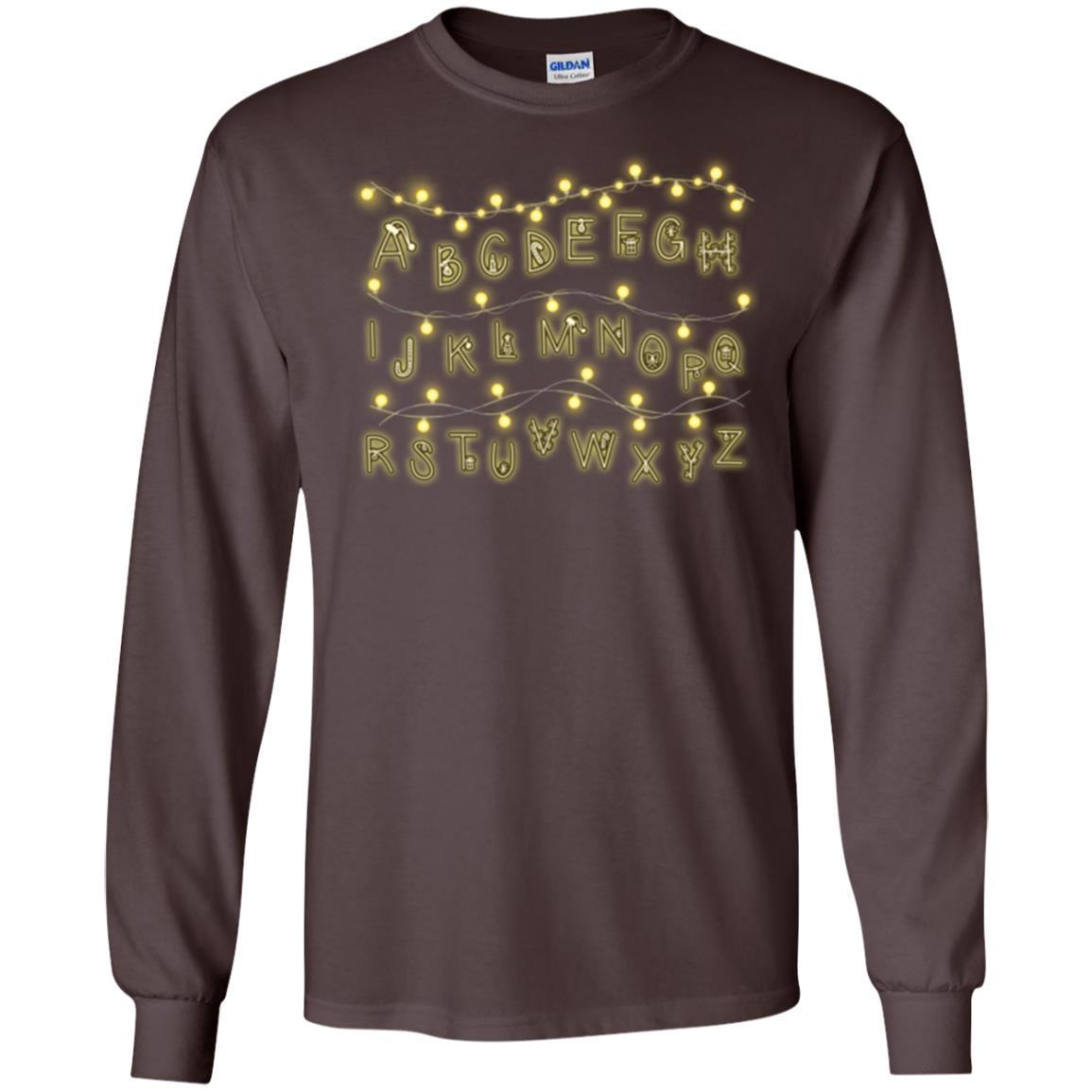 Alphabet Fairy Lights T-shirt Dark Chocolate