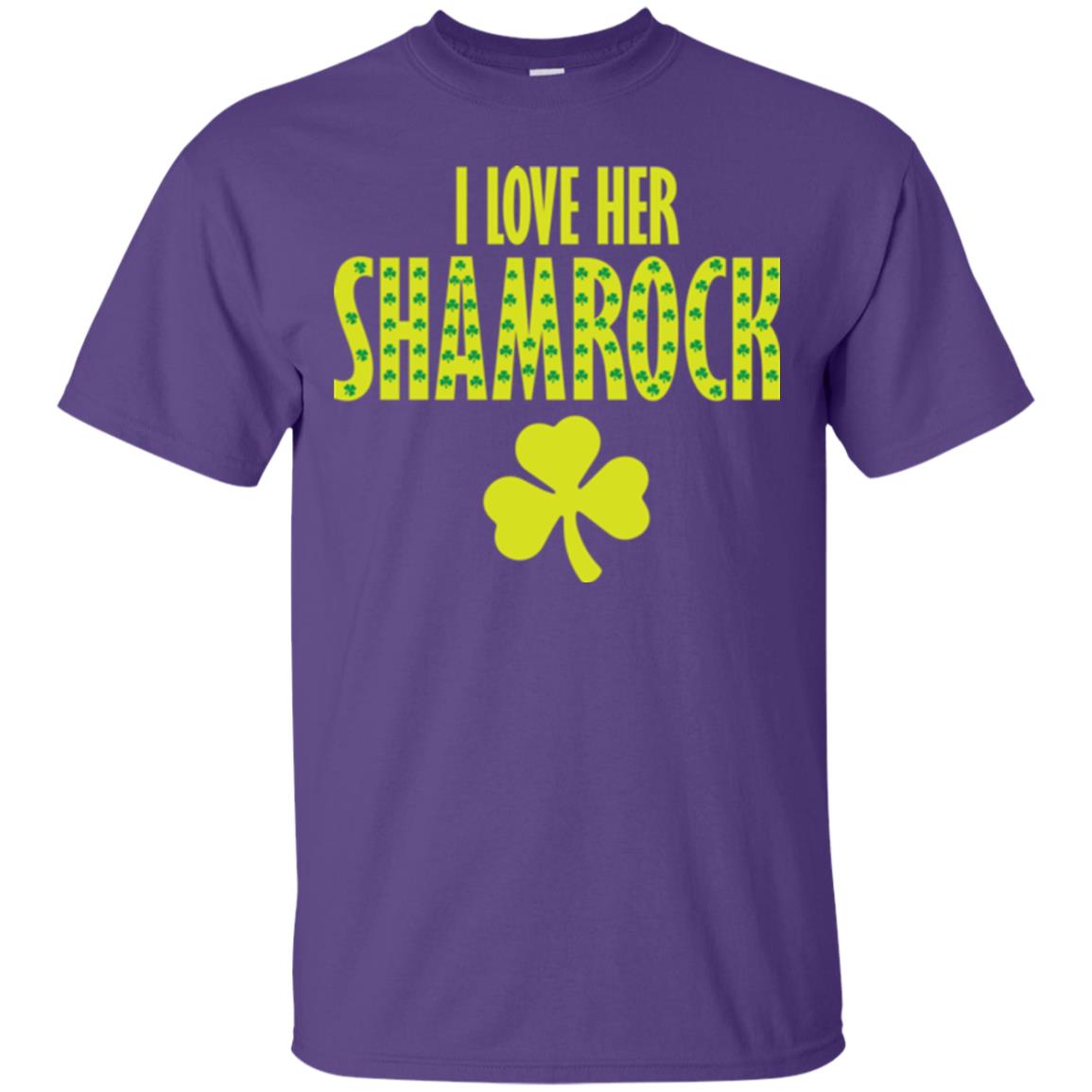 St. Patrick's Day T-shirt I Love Her Shamrock Purple