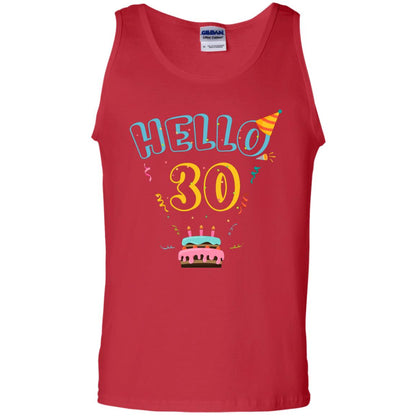 Hello 30 Thirty Years Old 30th 1988s Birthday Gift Shirt Red