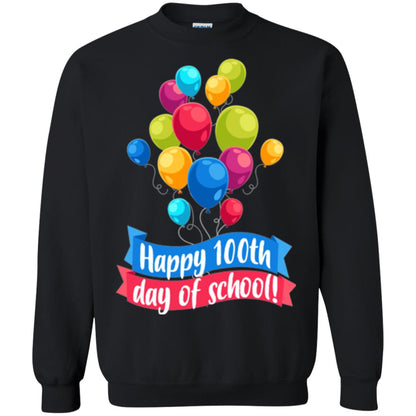 Happy 100th Day Of School Colorful Balloons Funny T-shirt Black