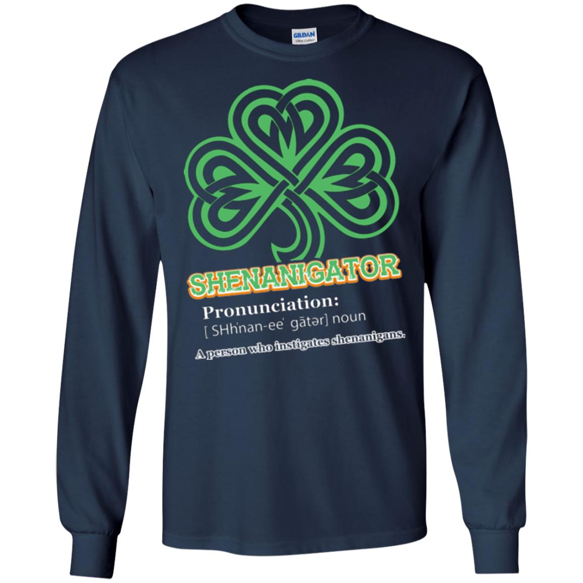 Saint Patrick's Day T-shirt Shenanigator A Person Who Instigates Shenanigans Navy