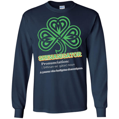 Saint Patrick's Day T-shirt Shenanigator A Person Who Instigates Shenanigans Navy