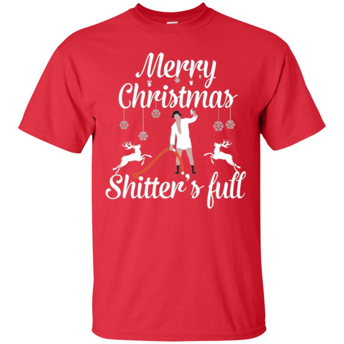Christmas T-shirt Reindeer Merry Christmas Shitter's Full Red