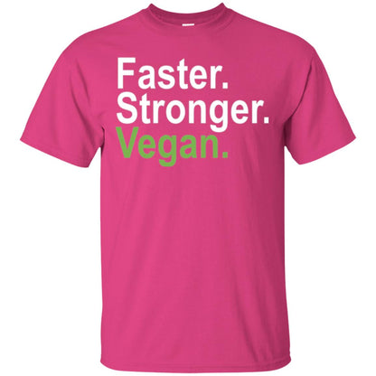 Vegetarian T-shirt Faster Stronger Vegan Heliconia