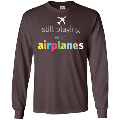 Pilot T-shirt Still Playing With Airplanes Dark Chocolate