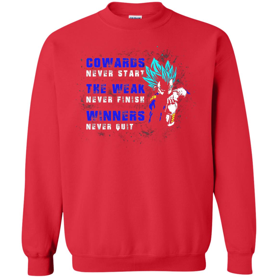 Cowards Never Start The Weak Never Finish Comic T-shirt Red