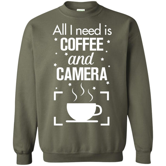 All I Need Is Coffee And Camera Shirt Military Green