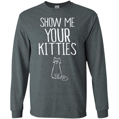 Cat Lover T-shirt Show Me Your Kitties Dark Heather