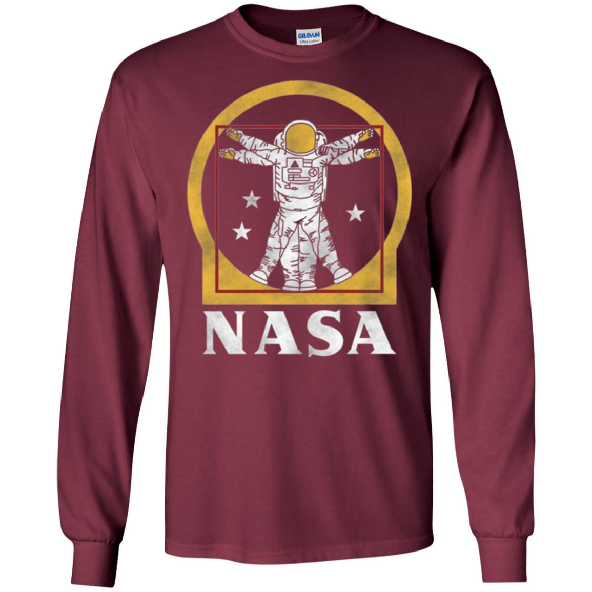 Vitruvian Astronaut T-shirt Maroon