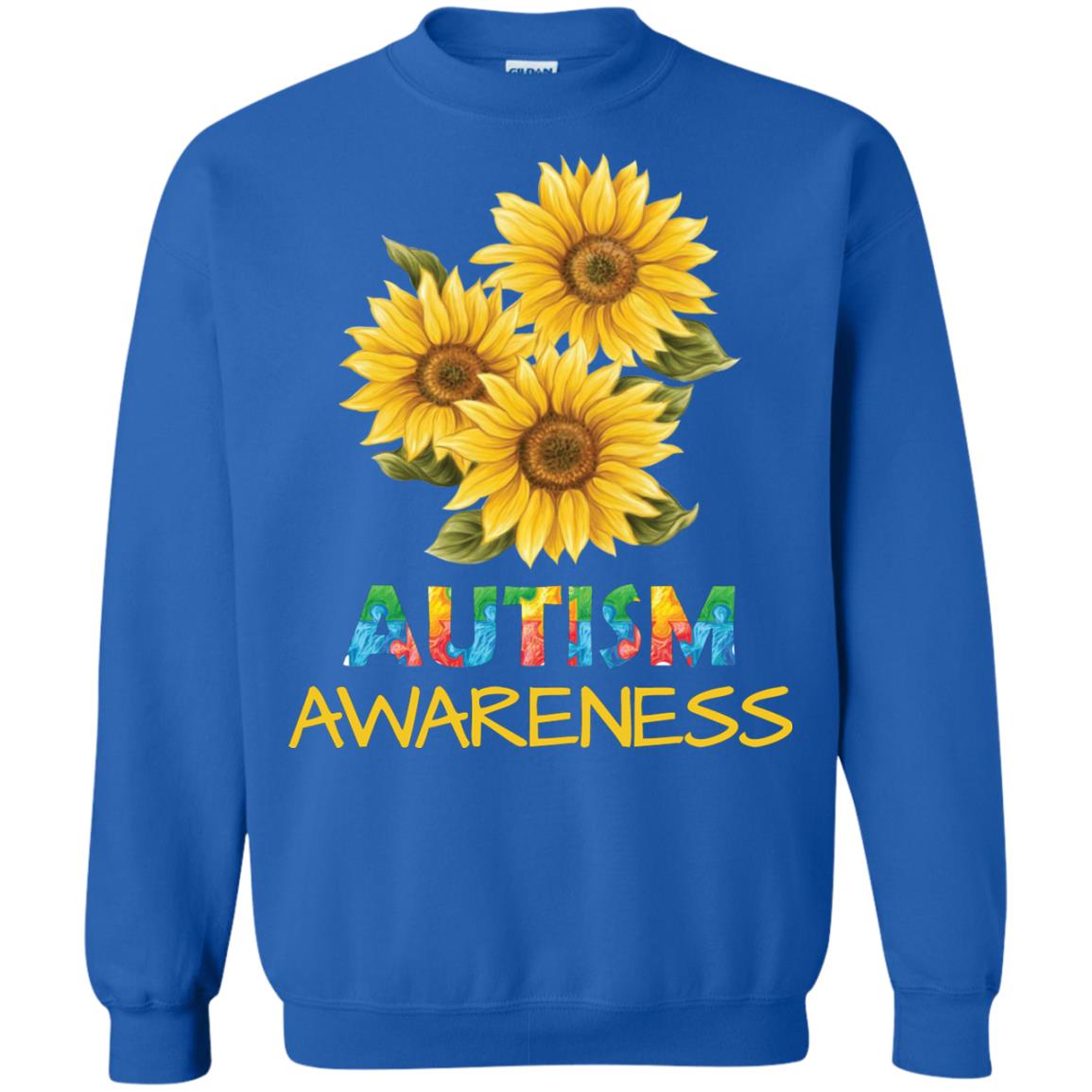 Autism Awareness Sunflower Shirt Royal