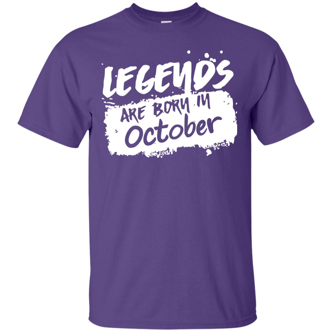 October Birthday Shirt Legends Are Born In Octorber Purple