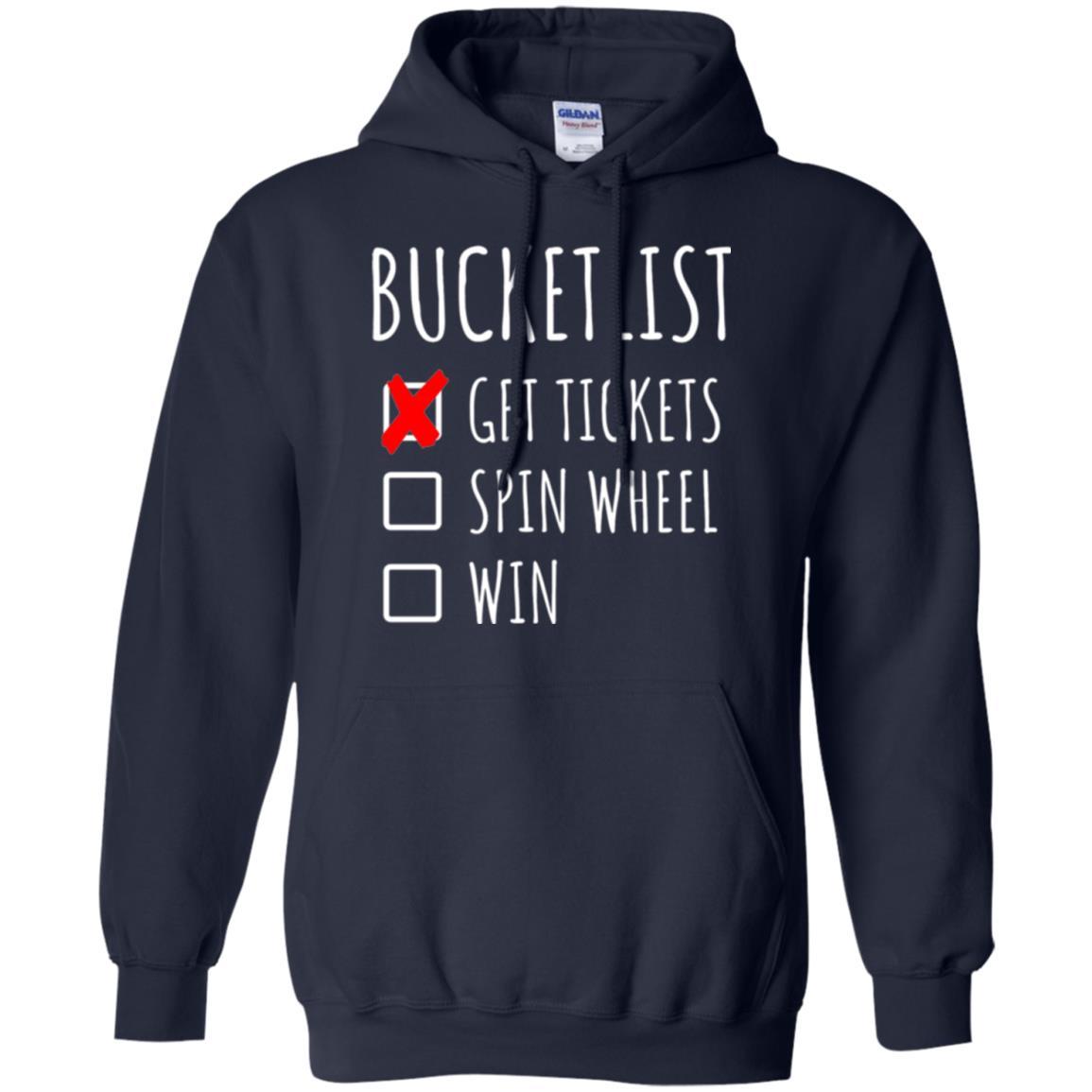 Game Show T-shirt Bucket List Spin Wheel Win Navy