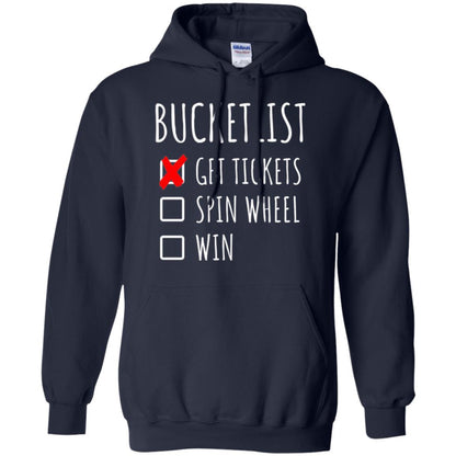 Game Show T-shirt Bucket List Spin Wheel Win Navy