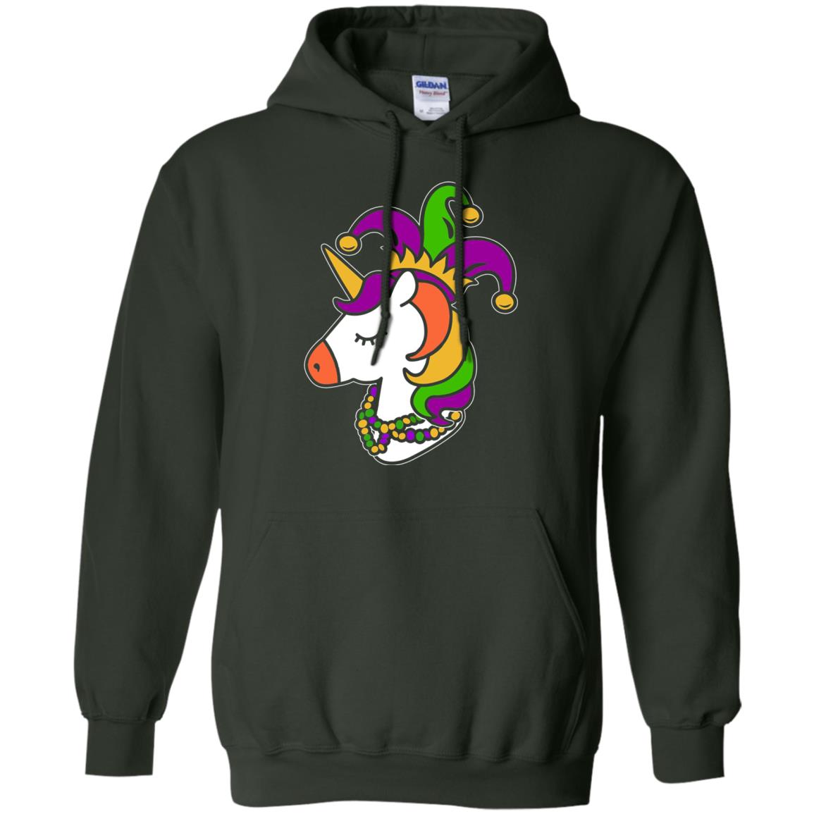 Unicorn Funny Mardi Gras T-shirt Forest Green