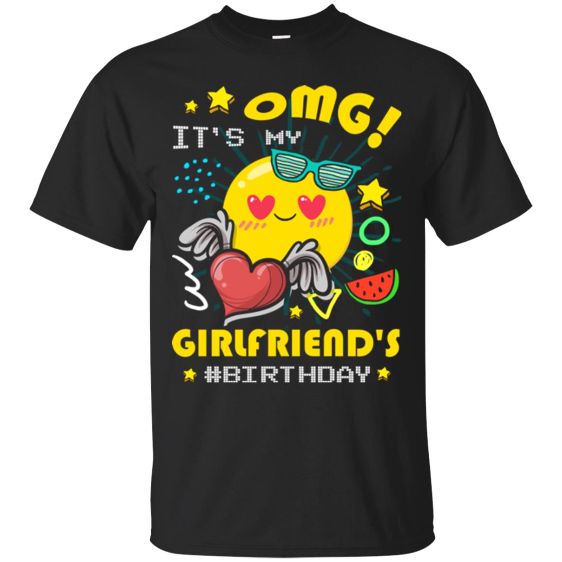 Boyfriend T-shirt Omg It's My Girlfriend's #birthday Black