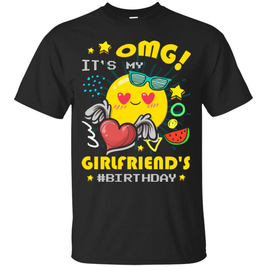 Boyfriend T-shirt Omg It's My Girlfriend's #birthday Black