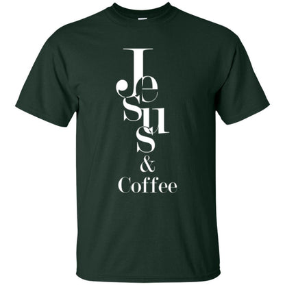 Merry Christas T-shirt Jesus And Coffee Forest Green