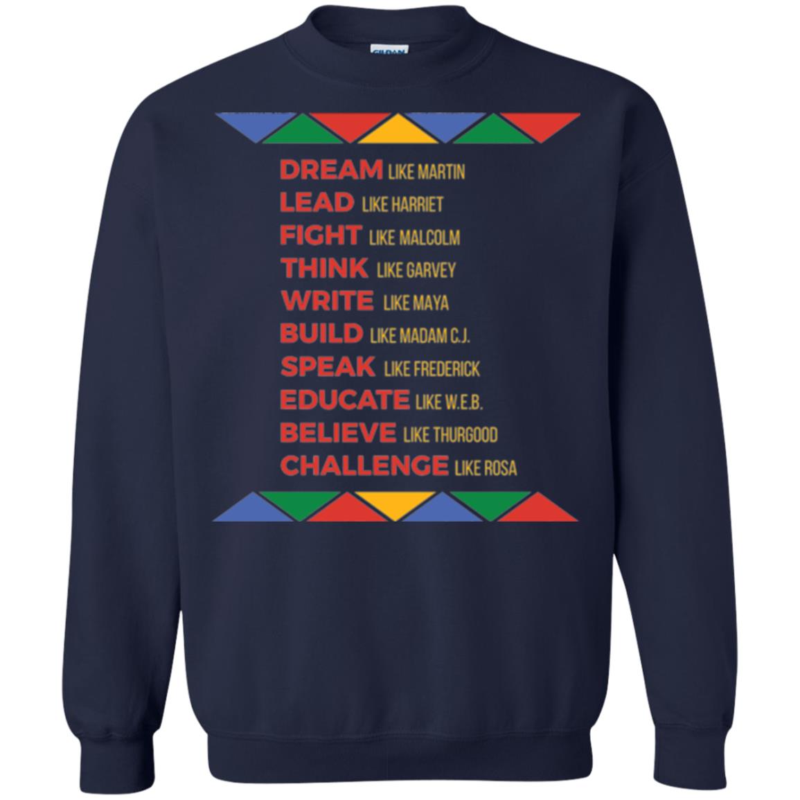 Black History African American Heroes T-shirt Navy