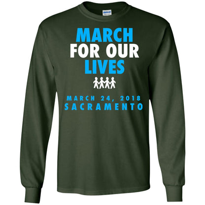 March For Our Lives March 24 2018 Sacramento Anti Gun T-shirt Forest Green