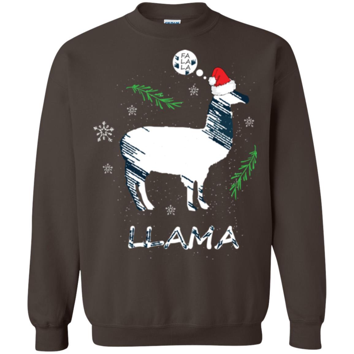 Christmas T-shirt Fa La La La Llama T-shirt Dark Chocolate