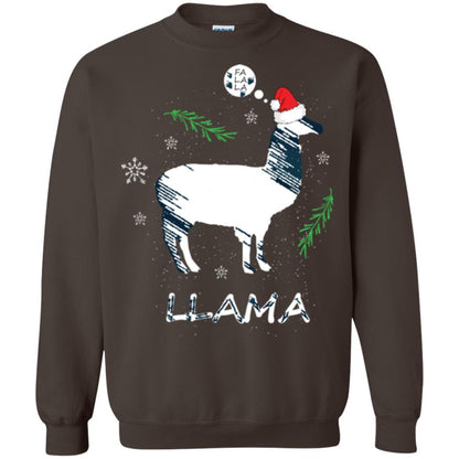 Christmas T-shirt Fa La La La Llama T-shirt Dark Chocolate