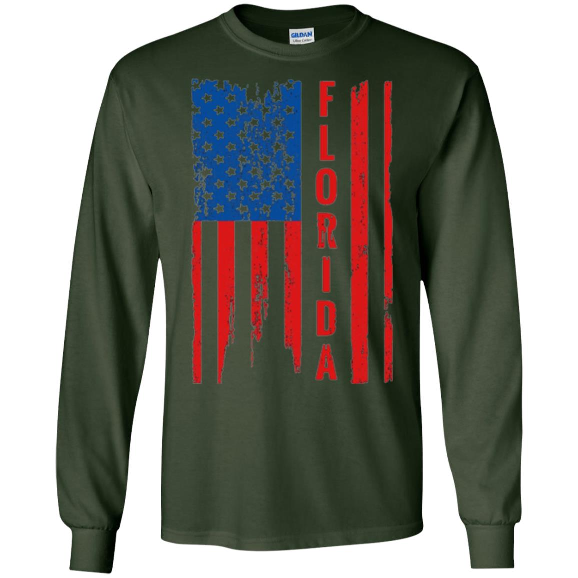 Florida State T-shirt American Flag Forest Green