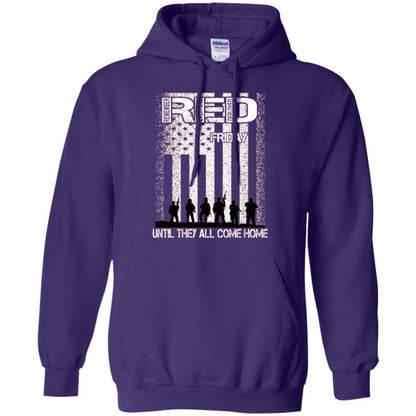 Red Friday Military T-shirt Untill They All Come Home Purple
