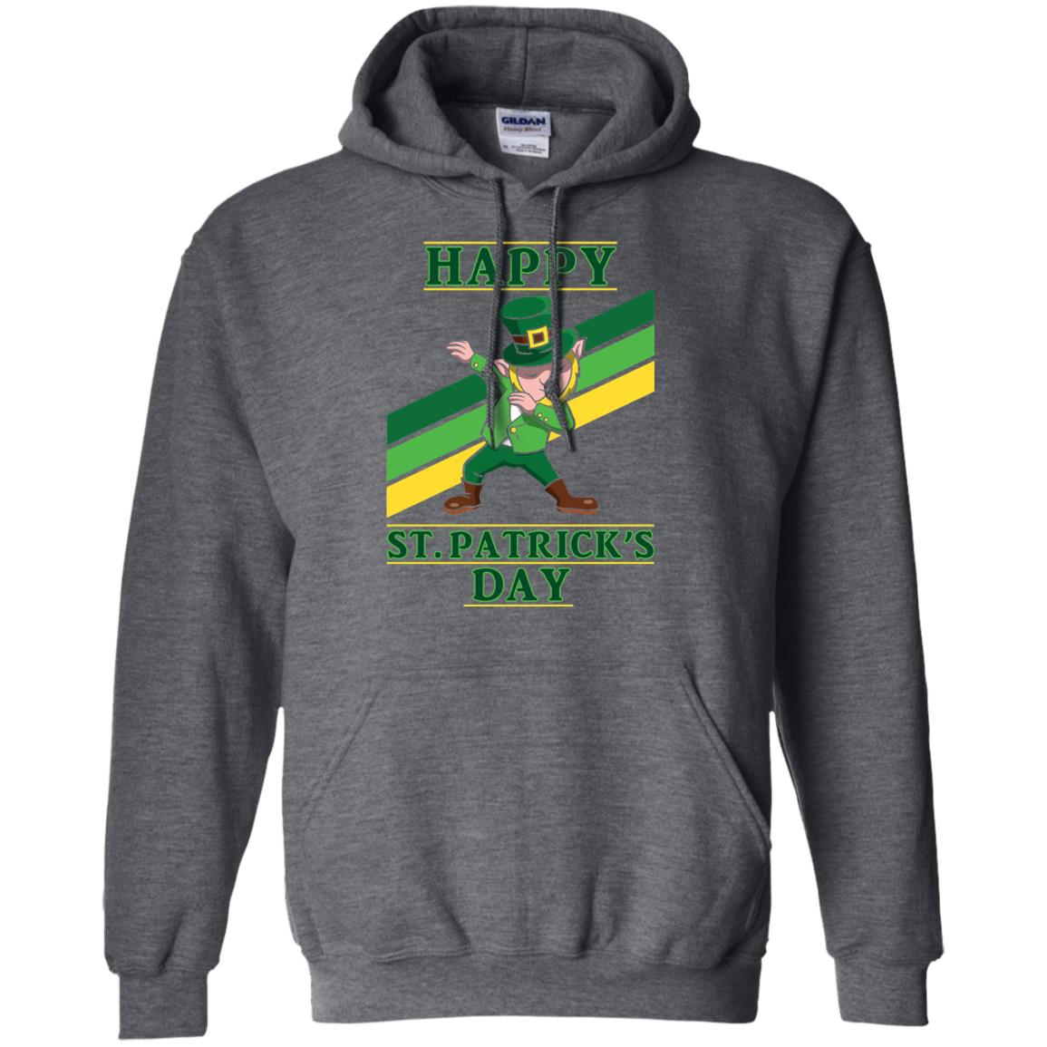 Dabbing Leprechaun Saint Patrick_s Day T-shirt Dark Heather