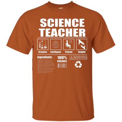 Science Teacher Shirt Creative Intelligent Patient Helpful Texas Orange
