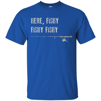 Fishing Lover T-shirt Here Fishy Fishy Royal