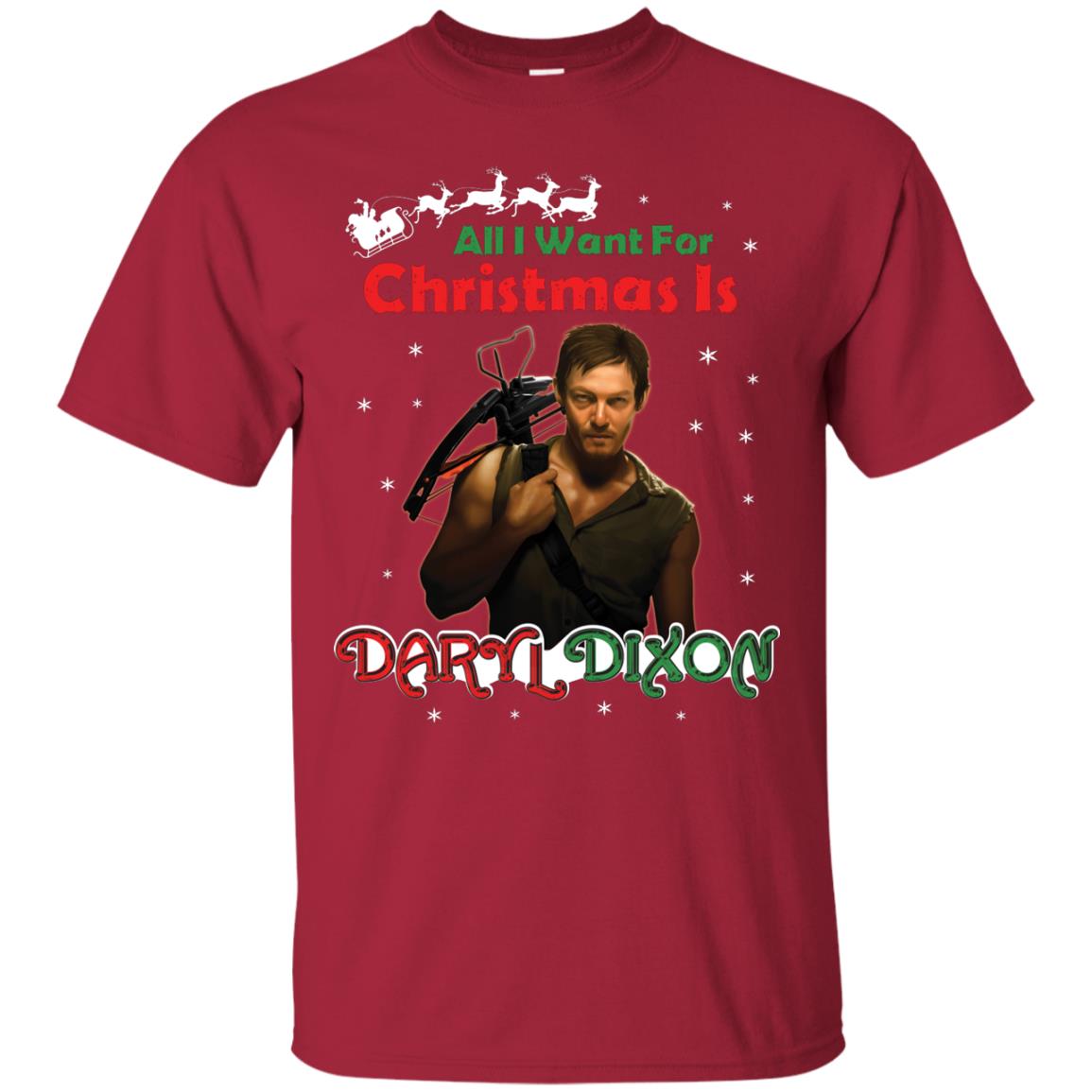 All I Want For Christmas Is Daryl Dixon Shirt Cardinal