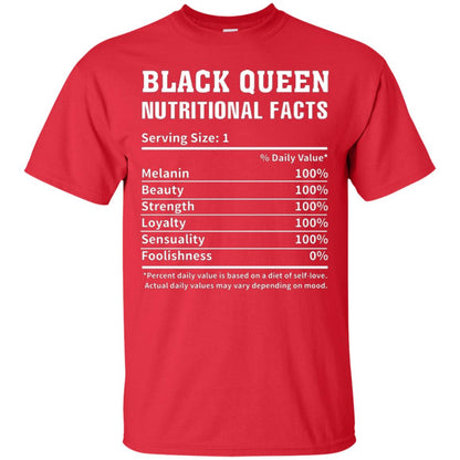 Nubian T-shirt Black Queen Nutritional Facts Red