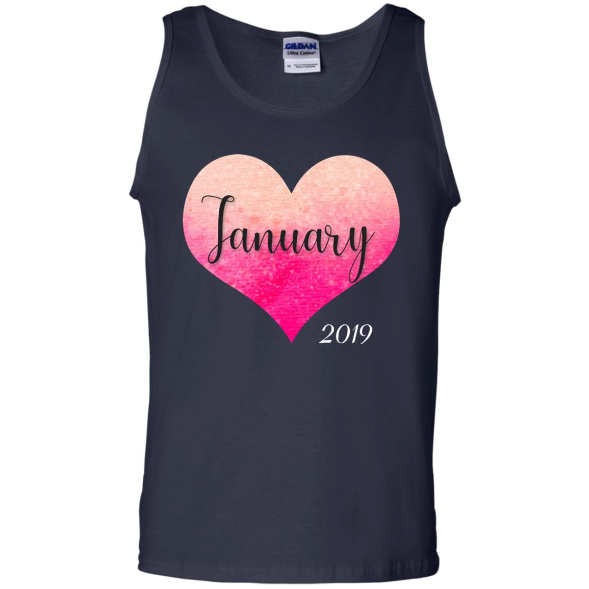 Pregnancy Reveal Announcement Party January 2019 Shirt Navy