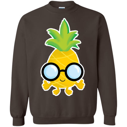Funny Pineapple With Glasses For Boys Mens Shirt Dark Chocolate