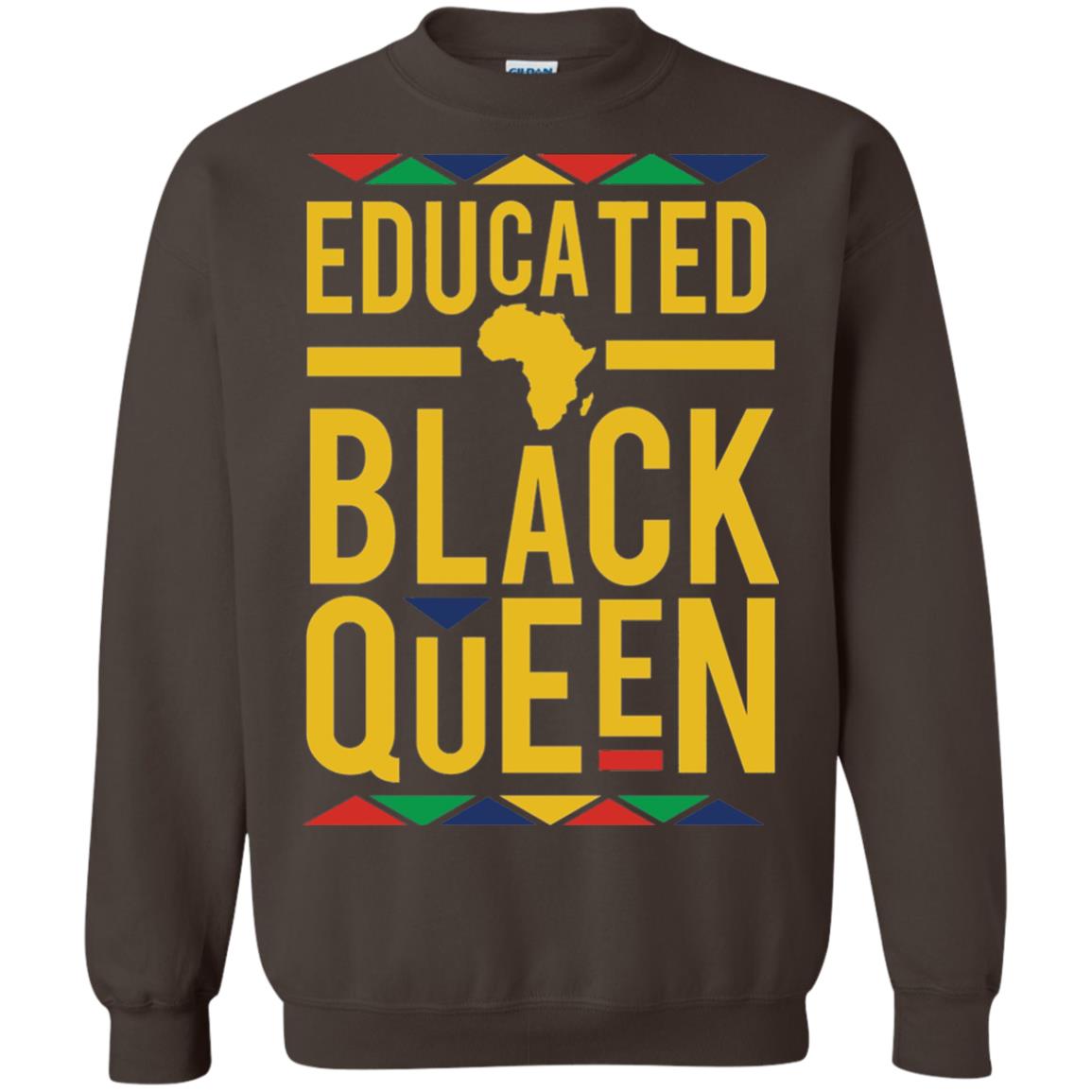 African Dna Pride T-shirt Dashiki Educated Black Queen Dark Chocolate
