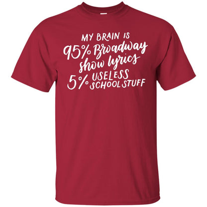 My Brain Is 95% Broadway Drama Actor Actress T-shirt Cardinal