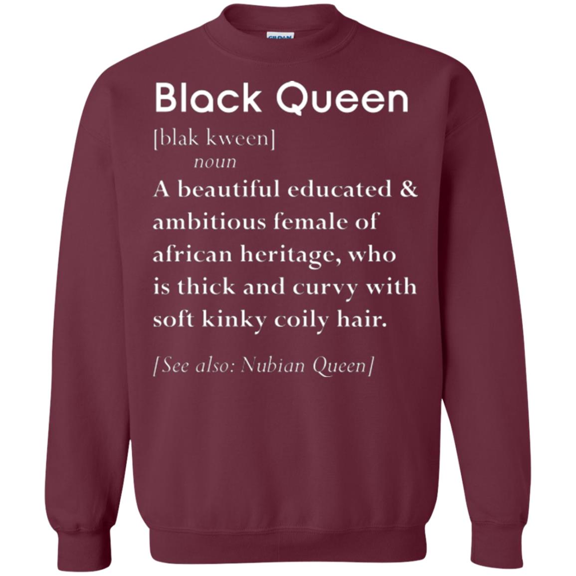 Nubian Queen T-shirt Black Queen Definition Maroon