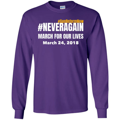 March For Our Lives Never Again Anti Gun T-shirt Purple