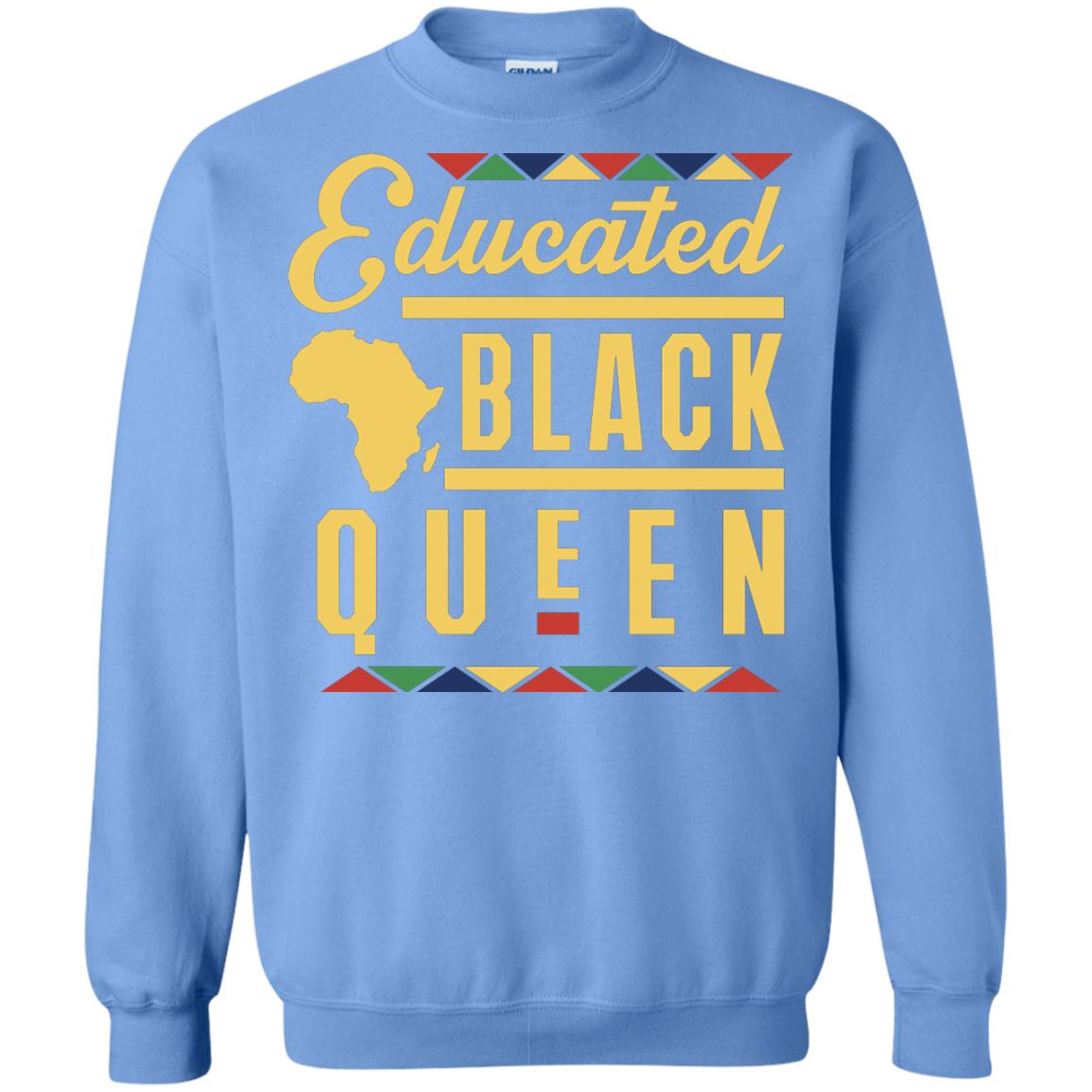 African American T-shirt Educated Black Queen Carolina Blue