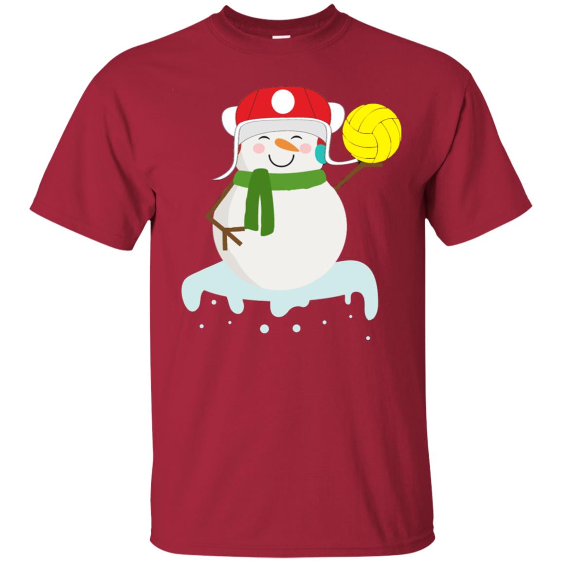 Snowman Play Waterpolo Sport X-mas Shirt Cardinal