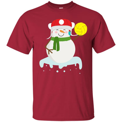 Snowman Play Waterpolo Sport X-mas Shirt Cardinal