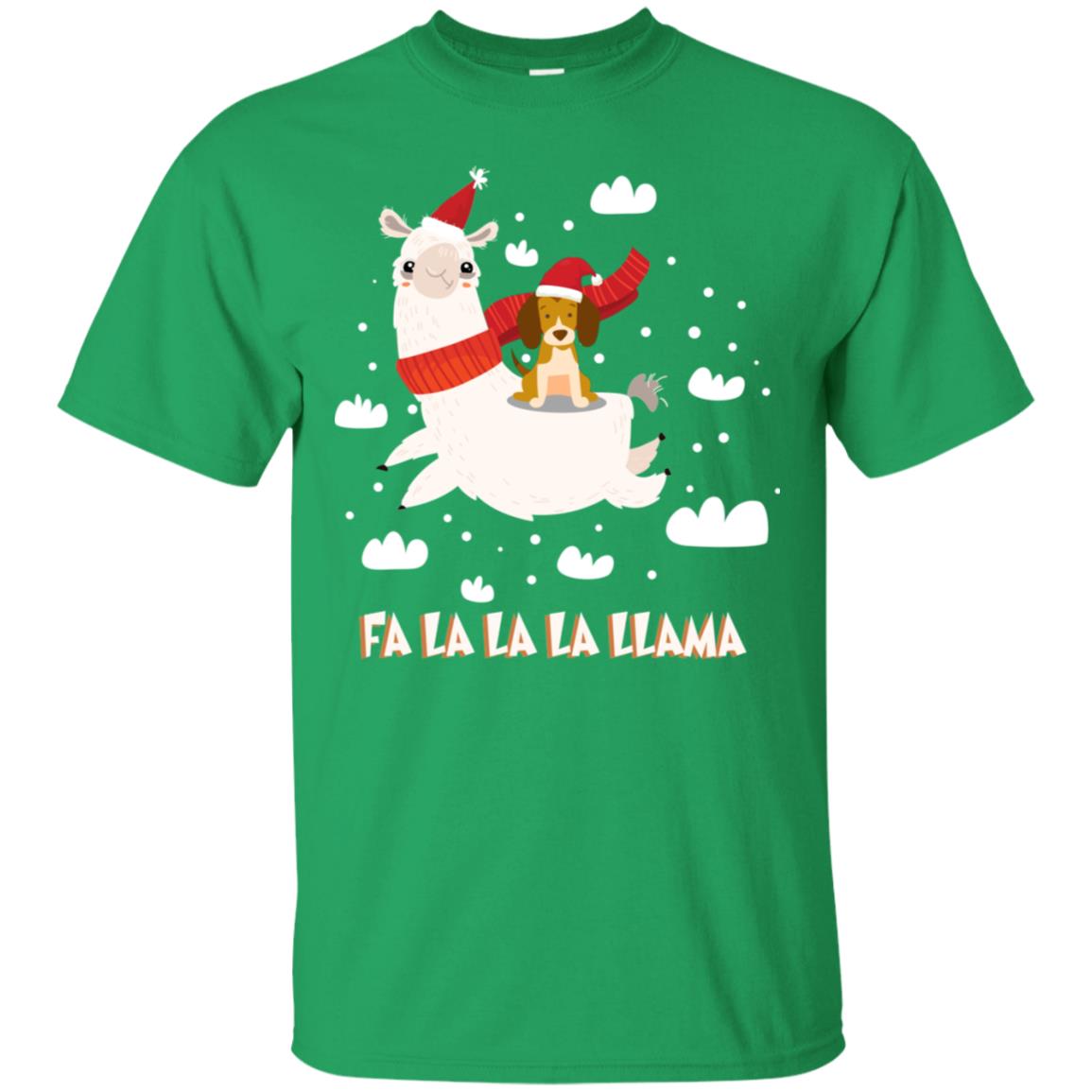 Fa La La La Llama With Beagle X-mas Gift Shirt Irish Green
