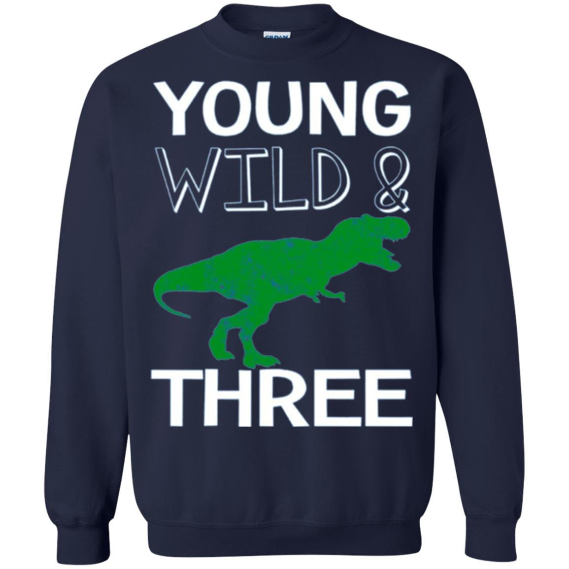 Dinosaur T-shirt Young Wild And Three Navy
