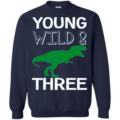 Dinosaur T-shirt Young Wild And Three Navy