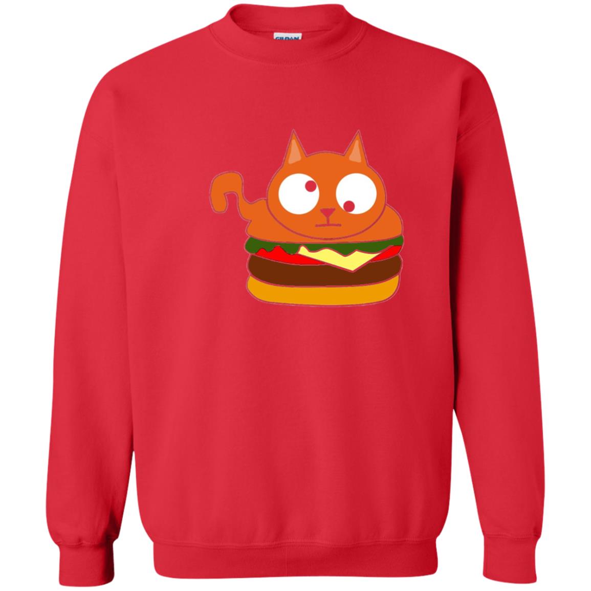 Chibi Kitty Burger Kawaii Cat Lovers Shirt Red