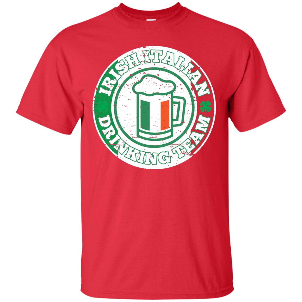 Irish Italian Drinking Team Italy Flag St Patrick_s Day T-shirt Red